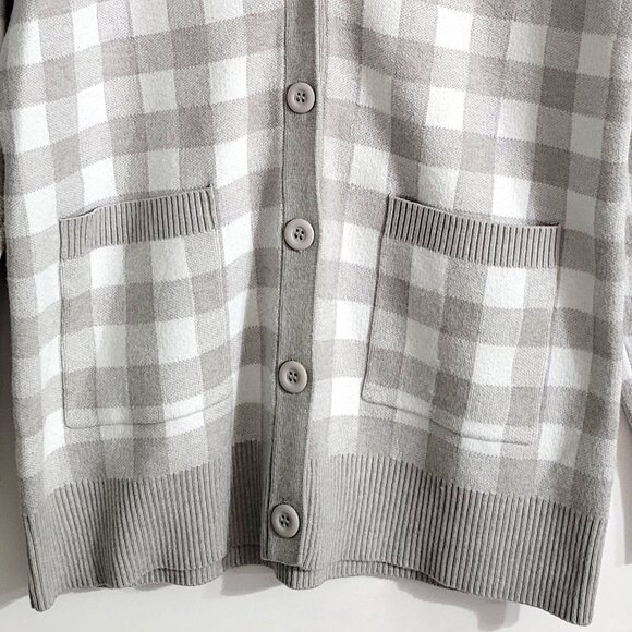 Anthropologie Sioni Womens Button Up Cardigan Size S Checkered Academia Granny - Picture 5 of 11